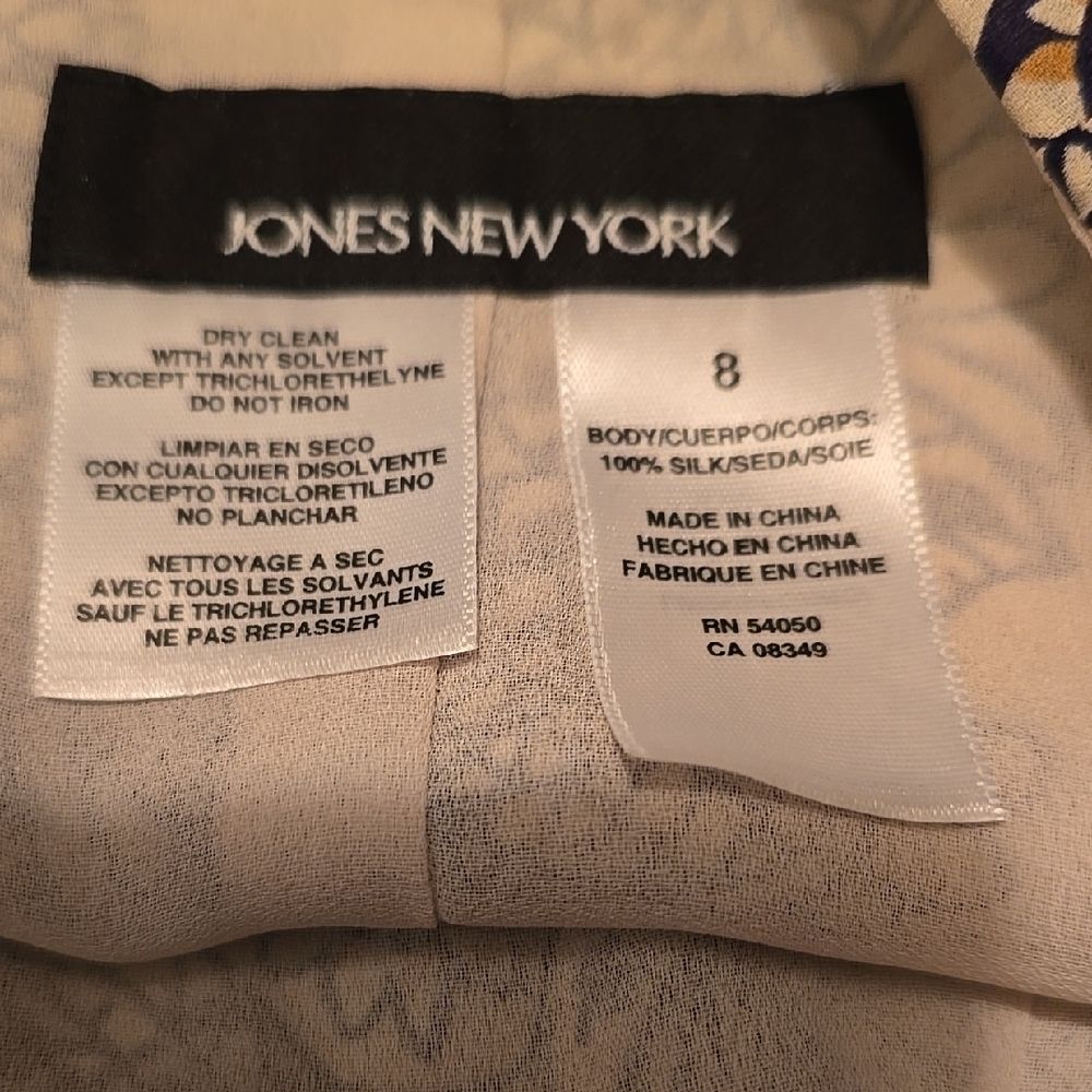 Jones New York White Purple And Brown Pleated A-Line Skirt 8 - Picture 2 of 3